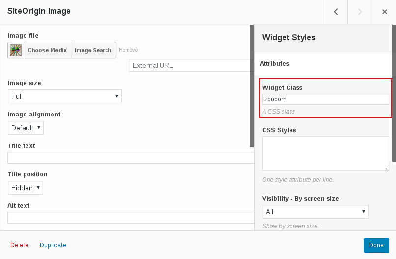 Zoom from Page Builder by SiteOrigin